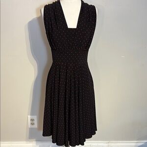 Body Con Black and red polka dot Fit and Flare dress size 2